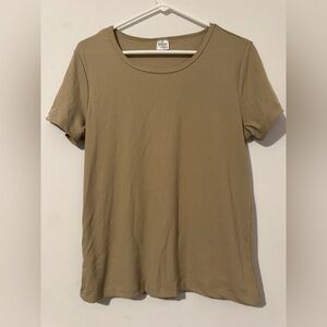 Realessentials Tan Ribbed T-Shirt